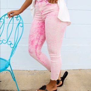 Barbie pink acid washed jean/jeggings! NEW W/TAGS